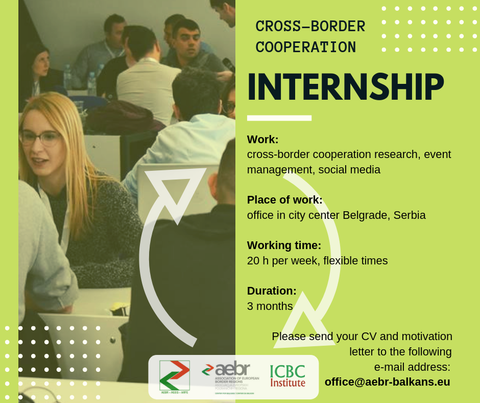 AEBR BALKANS – CROSS-BORDER COOPERATION INTERNSHIP FOR UNIVERSITY STUDENTS