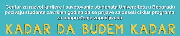 POZIV ZA NOVU GENERACIJU POLAZNIKA PROGRAMA KADAR DA BUDEM KADAR