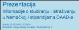 DAAD – PREZENTACIJA O MOGUĆNOSTIMA ŠKOLOVANjA U NEMAČKOJ