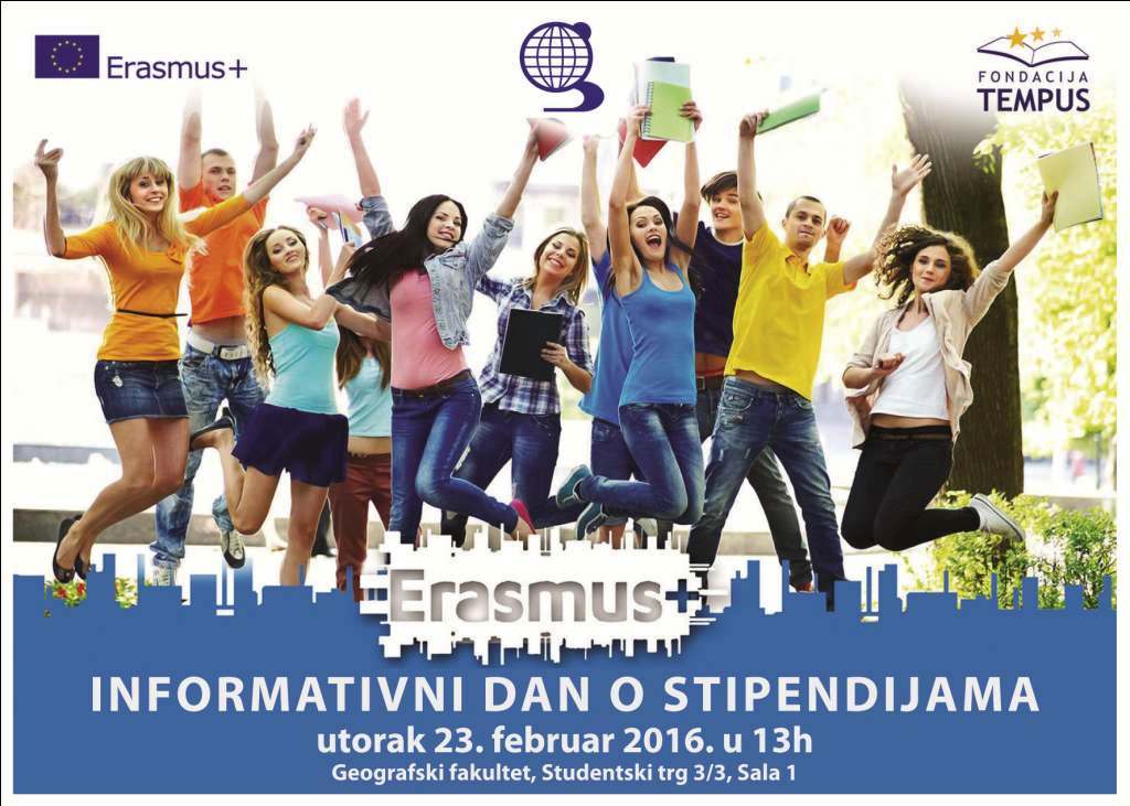 ПРЕЗЕНТАЦИЈА СТИПЕНДИЈА У ОКВИРУ ERASMUS+ ПРОГРАМА И СТИПЕНДИЈА ВЛАДЕ ФРАНЦУСКЕ