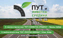 5. NAUČNO-STRUČNI SKUP „PUT I ŽIVOTNA SREDINA“, VRŠAC 28 – 29. 09. 2017.